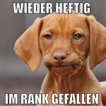 wieder heftig  im rank gefallen 
