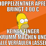 doppelzentner äpfel bringt 4,00 € keinen finger kr