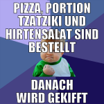 PIZZA, PORTION tzatziki UND HIRTENSALAT SIND BESTE