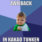 zwieback in kakao tunken