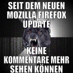 sEIT DEM NEUEN MOZILLA FIREFOX UPDATE KEINE KOMMEN