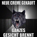 Neue creme gekauft ganzes gesicht brennt