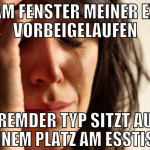 Am Fenster meiner Ex vorbeigelaufen fremder typ si