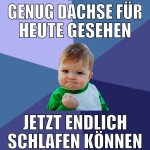 Genug Dachse für heute gesehen Jetzt endlich schla