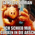 ja hallo domian ich schieb mir gerne gurken in die