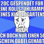 20€ gespendet für eine rollstuhlrampe eines kinder