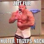 zeit für schulter, trizeps, nacken