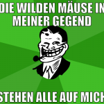 die wilden mäuse in meiner gegend stehen alle auf 