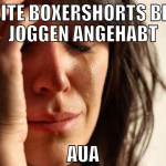 weite boxershorts beim joggen angehabt aua