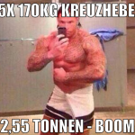 15x 170kg Kreuzheben 2,55 Tonnen - BOOM