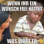 wenn ihr ein wunsch frei hättet was wäre er