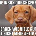 die inbox durchgehen merken wie viele gute leute n