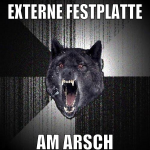 Externe festplatte am arsch