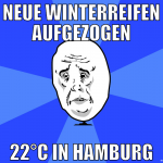 NEUE WINTERREIFEN AUFGEZOGEN 22°C IN HAMBURG