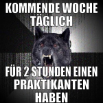 kommende woche täglich für 2 stunden einen praktik