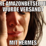ihre amazonbetsellung wurde versandt mit hermes