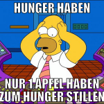 Hunger haben nur 1 apfel haben zum hunger stillen