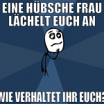 eine hübsche frau lächelt euch an wie verhaltet ih