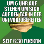 um 6 uhr auf stehen um sich auf den tag in der uni
