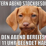 gestern abend stockbesoffen  den abend bereits um 