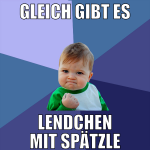 gleich gibt es lendchen mit spätzle