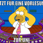 jetzt für eine vorlesung zur uni
