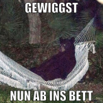 gewiggst nun ab ins bett
