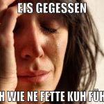 Eis gegessen Sich wie ne fette Kuh fühlen