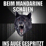 beim mandarine schälen ins auge gespritzt