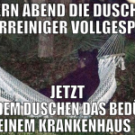 gestern abend die dusche mit chlorreiniger vollges