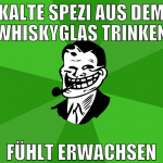 kalte spezi aus dem whiskyglas trinken fühlt erwac