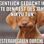 eigentlich gedacht ich hätte den rest des jahres n