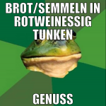 brot/semmeln in rotweinessig tunken genuss