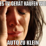 Neues TV-Gerät kaufen wollen Auto zu klein