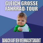 gleich große fahrrad-tour danach auf den weihnacht