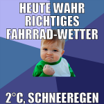 heute wahr richtiges fahrrad-wetter 2°C, Schneereg