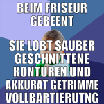 beim friseur gebeent sie lobt sauber geschnittene 