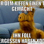 vor dem kiffen einen tee gemacht ihn foll vergesse
