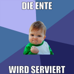 die ente wird serviert