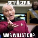 betrügerin was willst du?