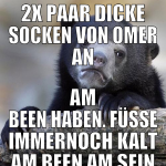 2x paar dicke socken von omer an am been haben. fü