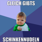 gleich gibts schinkennudeln