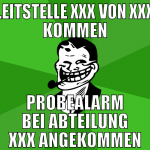 leitstelle XXX von XXX kommen probealarm bei abtei