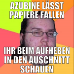 azubine lässt papiere fallen ihr beim aufheben in 