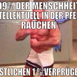 99% der Menschheit intellektuell in der Pfeife rau