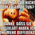 Ja? Ah, Das hat gar nichts mit dem islam zu tun? D