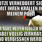 cutze verheddert sich mit ihren krallen in meinem 