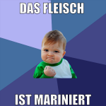 das fleisch  ist mariniert