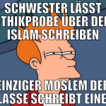 schwester lässt ethikprobe über den islam schreibe