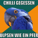 chilli gegessen rülpsen wie ein pferd